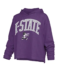 Pressbox Women's Kansas State Wildcats Nelson Hooded Long-Sleeve Slub T-Shirt
