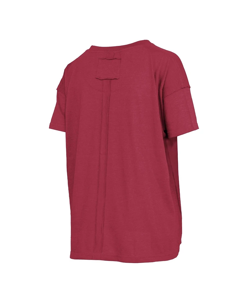Pressbox Women's Oklahoma Sooners Swirl Script Twisted Oversized Crewneck T-Shirt
