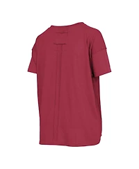 Pressbox Women's Oklahoma Sooners Swirl Script Twisted Oversized Crewneck T-Shirt
