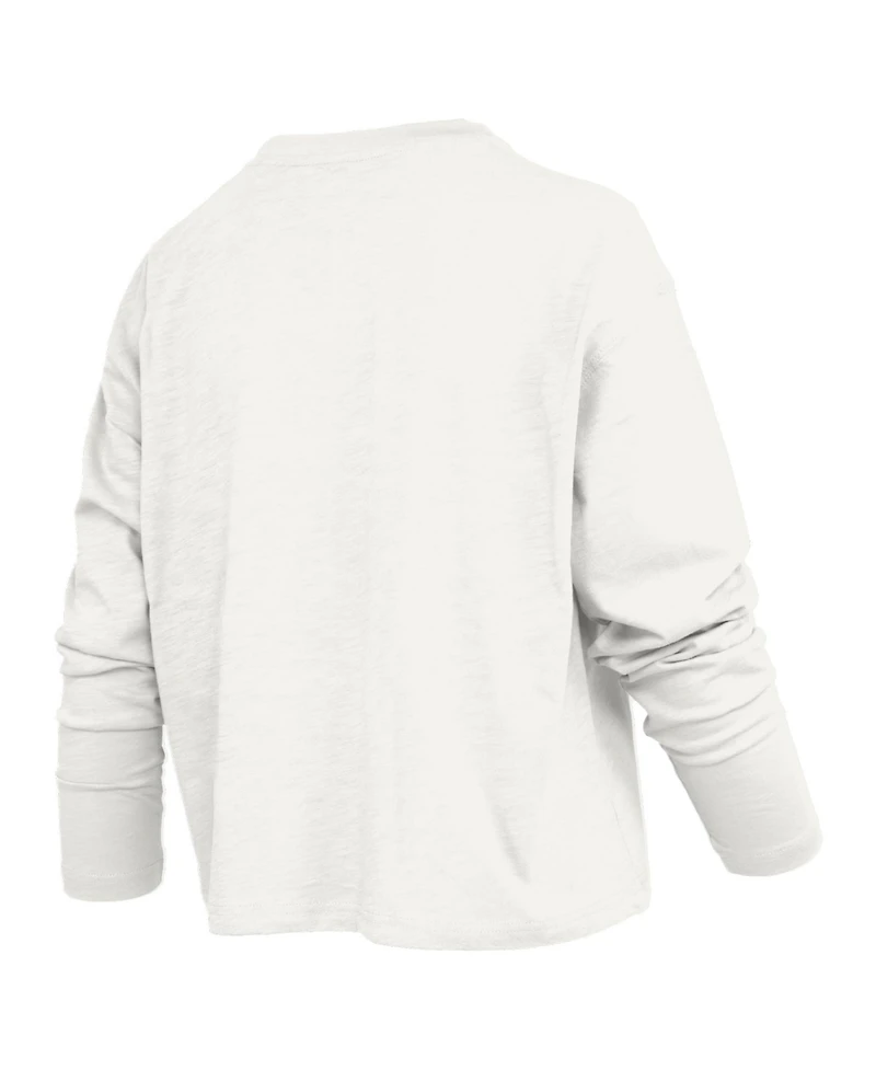 Pressbox Women's Auburn Tigers Motley Boxy Crewneck Long-Sleeve T-Shirt