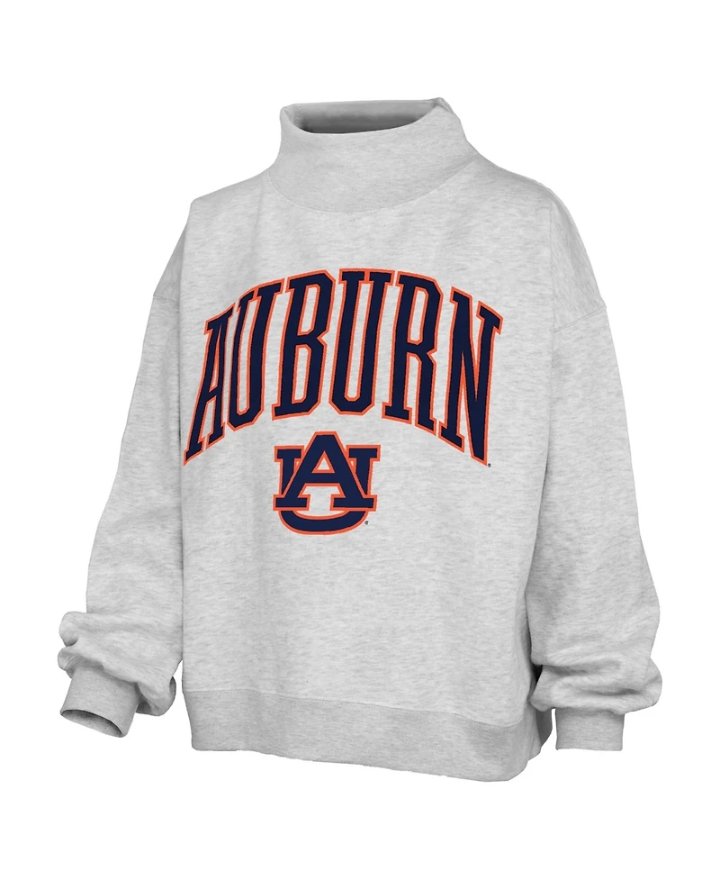 Pressbox Women's Auburn Tigers Nelson Texture Lingo Oversized Mock Neck Sweatshirt