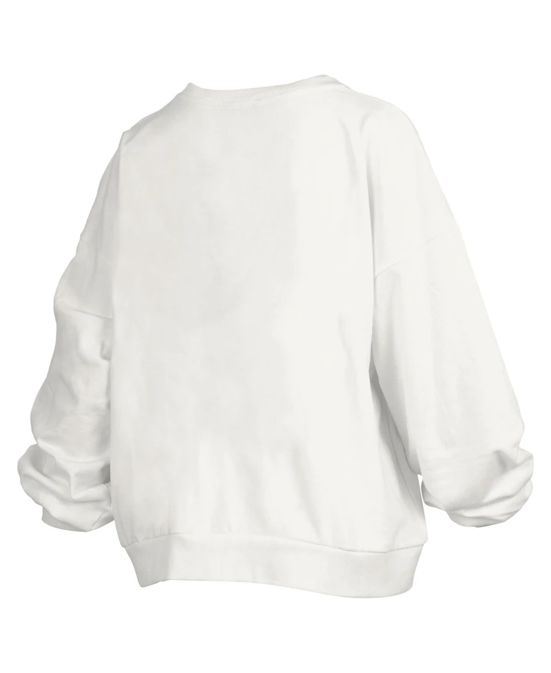Pressbox Women's Janice Wisconsin Badgers Retro Oversized Crewneck Sweatshirt