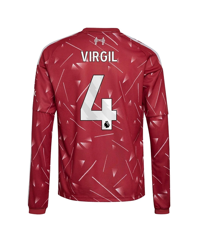Adidas Boys' and Girls' Liverpool Virgil van Dijk 2026/27 Home Long-Sleeve Replica Jersey
