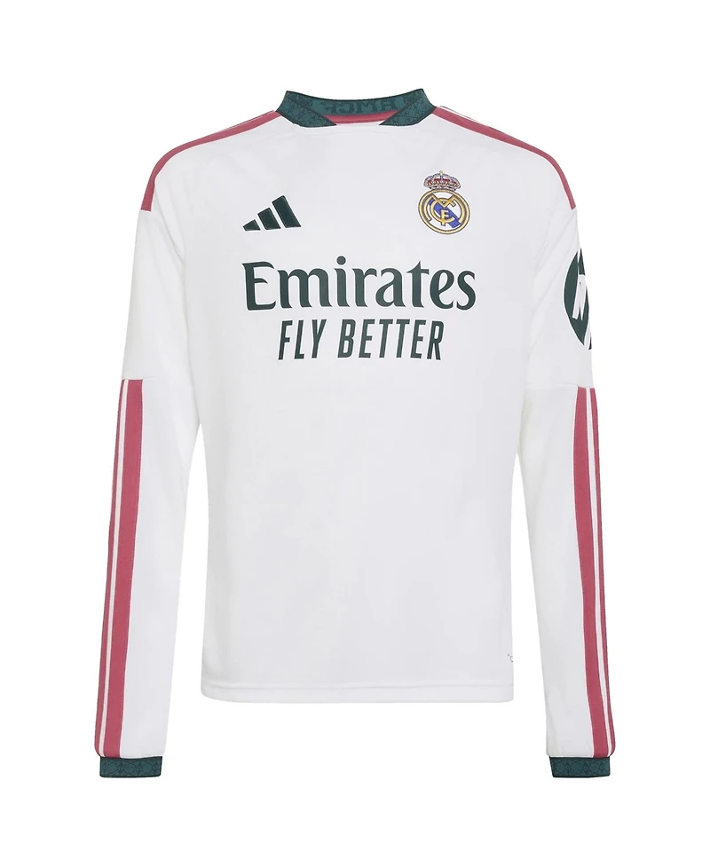 Adidas Boys' and Girls' Federico Valverde Real Madrid Replica Home Long Sleeve Jersey