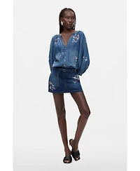 Desigual Women's Embroidered Short Dress