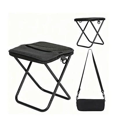 Aofar Portable Collapsible Stool Folding Chair Pocket Foldable Side Mesh