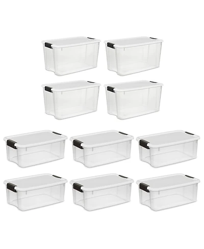 Sterilite 4 Sets of 70 Quart Latch Lid Tote and 6 Sets of 18 Quart Latch Lid Tote
