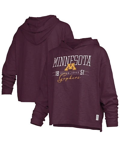 Pressbox Women's Minnesota Golden Gophers Castillo Oversized Slub Hooded Graphic Tee