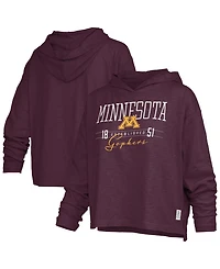 Pressbox Women's Minnesota Golden Gophers Castillo Oversized Slub Hooded Graphic Tee