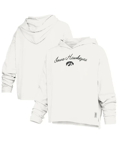 Pressbox Women's Iowa Hawkeyes Faye Hooded Long Sleeve Slub T-Shirt