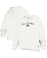 Pressbox Women's Iowa Hawkeyes Faye Hooded Long Sleeve Slub T-Shirt