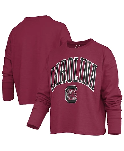 Pressbox Women's Motley South Carolina Gamecocks Long-Sleeve Boxy-Fit T-Shirt