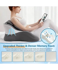 Piscifun Memory Foam Wedge Pillow 27 Degree Angled Contoured Bed Support Cushion With Removable Cover