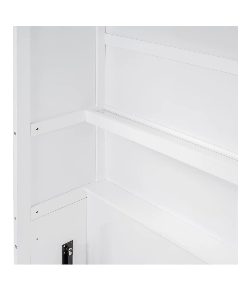 Streamdale Furniture Full Size Murphy Bed Wall Bed with Shelves