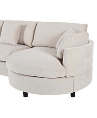 Streamdale Furniture 107" Chenille 3-Piece Sectional Sofa with Curved Chaise
