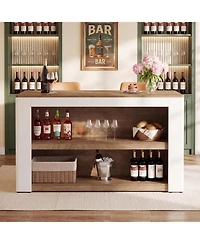 Tribesigns 55.1" Home Bar Unit with 3-Tier Storage Shelves