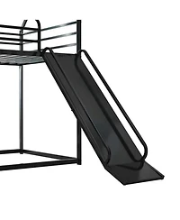 Slickblue Twin Over Kids House Bed with Bunk Design and Safety Guardrails