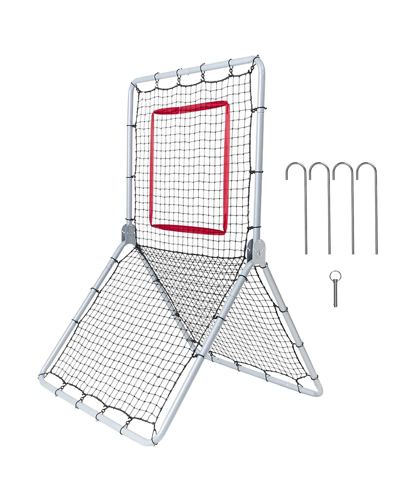 Sugift 3.5 x 6 Foot Baseball and Softball Pitchback Rebounder Net with 5 Adjustable Angles