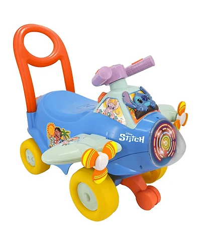 Disney Stitch Spinning Lights Interactive Ride-On Plane, 20.06" x 17.32" x 16.34", Ages 1+