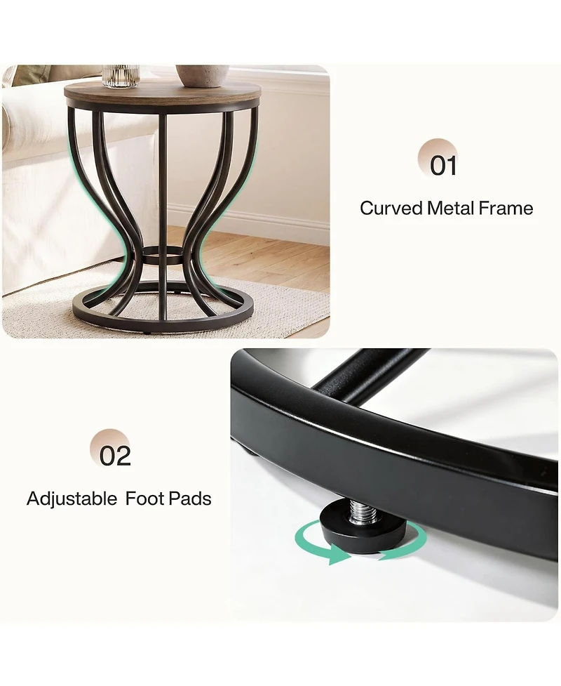 Tribesigns End Side Table for Living Room, Narrow Couch Arm Side Table