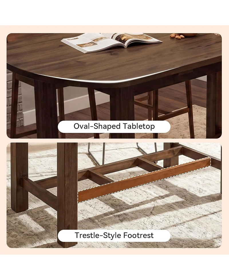 Tribesigns Bar Table Set, Counter Height Dining Table with Sturdy Frame