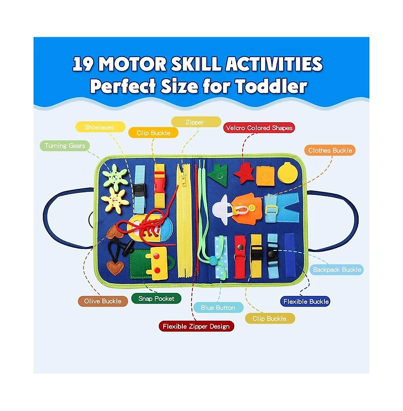 Cowin Busy Board Book Montessori Toys for Toddler