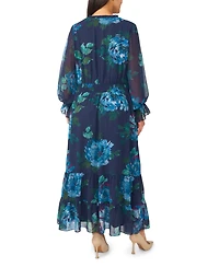Vince Camuto Plus Floral-Smocked Maxi Dress