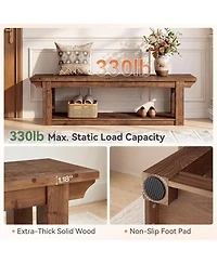 Tribesigns Shoe Rack Bench, Wooden Entryway Bench