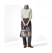 Pre-Owned Goyard Saigon Mm Goyardine Canvas and Leather Top Handle Bag