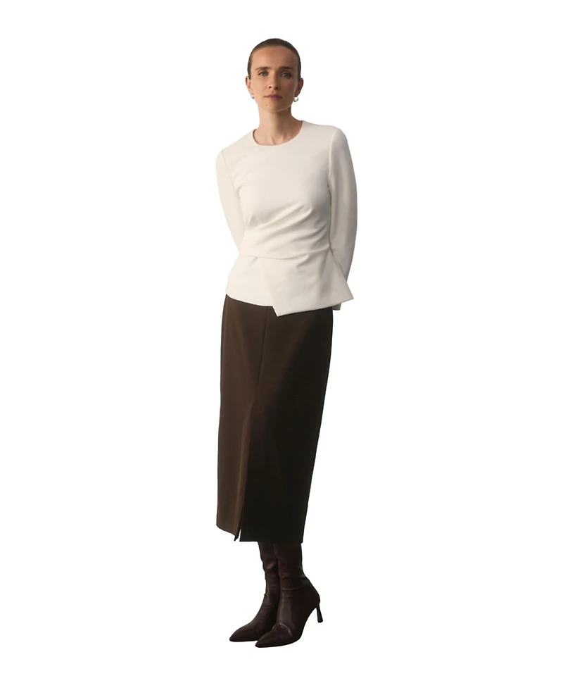 The Fold Women's Malone Long-Sleeve Peplum Blouse
