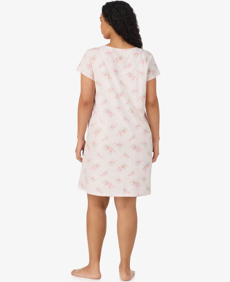 Lauren Ralph Women's Plus Flutter-Sleeve V-Neck Gown