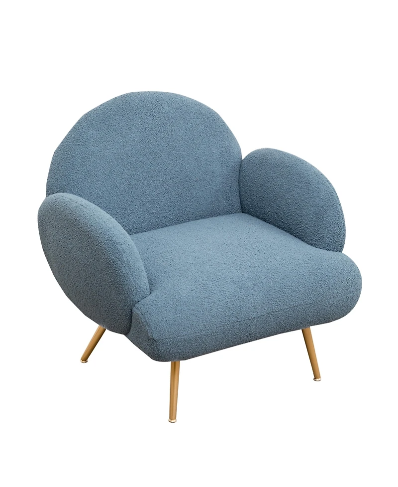 Dyhome Teddy Upholstered Armchair, Modern Accent Chair with Metal Legs