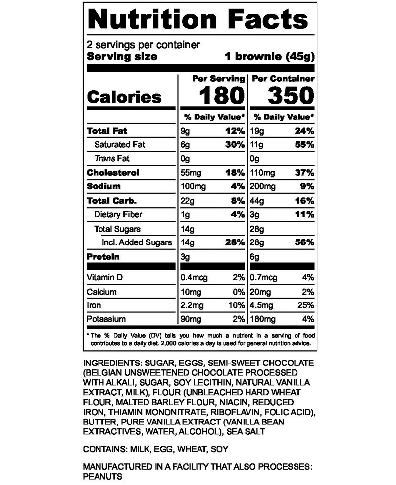 Salt of the Earth Bakery Fresh Baked Fudge Chocolate Brownies Gourmet Boxes, 12-Piece