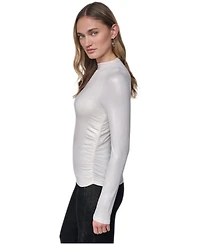Dkny Jeans Women's Ruched Detail Long-Sleeve Top