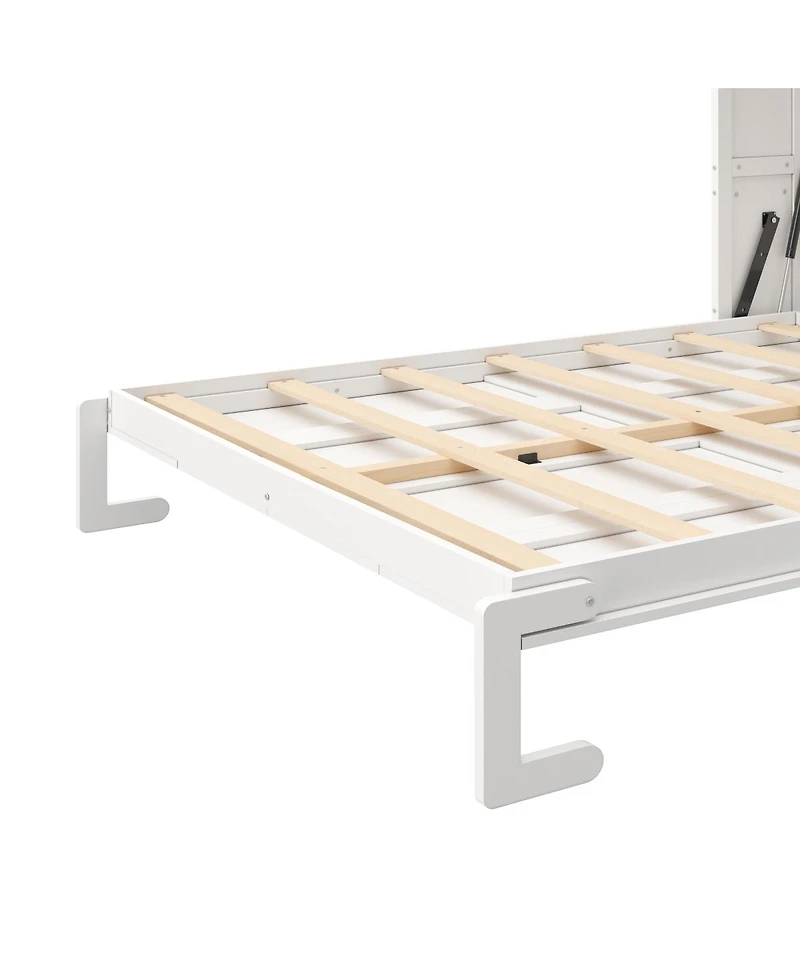 Streamdale Furniture Full Size Murphy Bed with Desk and Storage Shelves and Cabinets