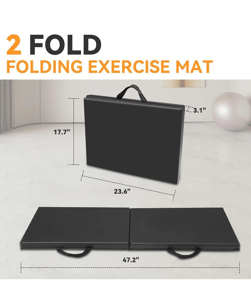 Piscifun 1.5 Inch Thick Foldable Eva Foam Mat With Carrying Handles For Camping Gardening Home Gym