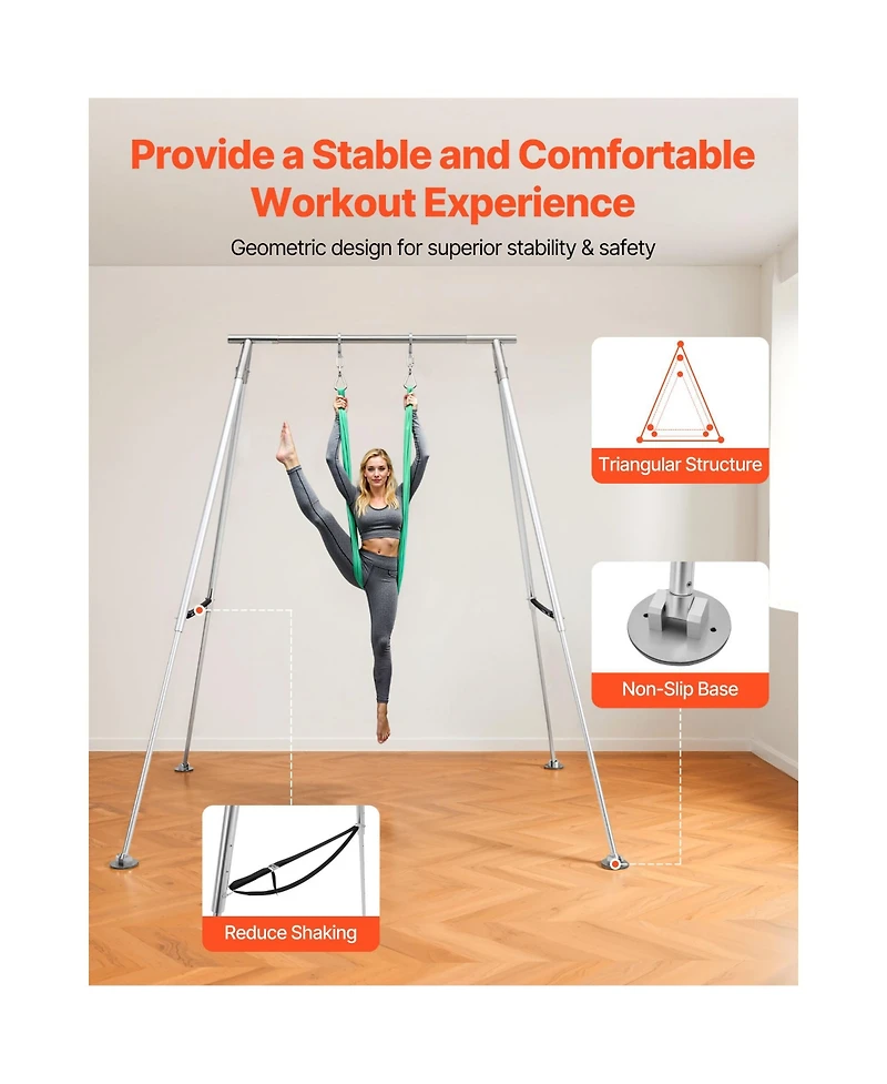 Hongge 310 lb Height Adjustable Triangular Aerial Yoga Stand Frame