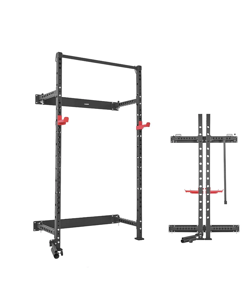 Hongge 1000 lb Folding Wall Mounted Power Rack Squat Station