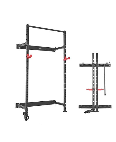 Hongge 1000 lb Folding Wall Mounted Power Rack Squat Station