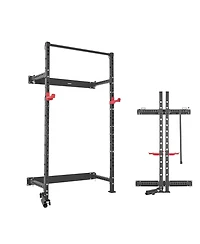 Hongge 1000 lb Folding Wall Mounted Power Rack Squat Station