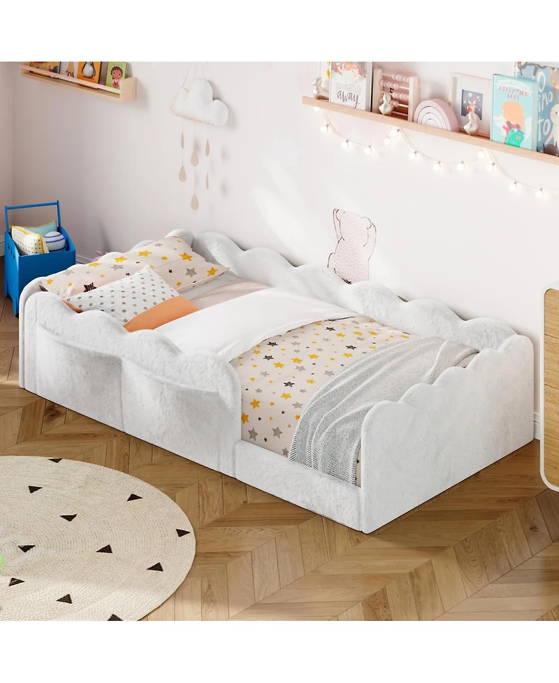 Streamdale Furniture Twin Size Upholstered Floor Bed