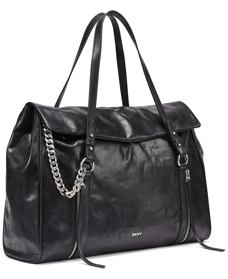 Dkny Skye Large Faux Leather Snap Closure Satchel