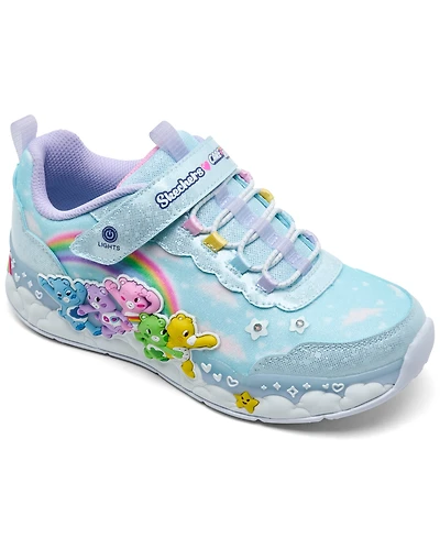 Skechers Little Girls' Care Bears Hugs N Snugs Light-Up Low Top Sneakers from Finish Line
