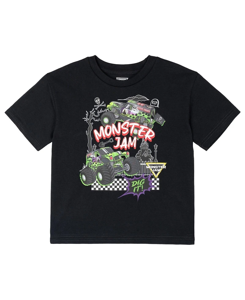 Monster Jam Boys' 4-20 Graphic Athletic T-Shirt and Shorts, 2-Piece Set