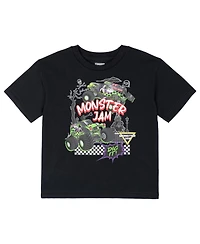 Monster Jam Boys' 4-20 Graphic Athletic T-Shirt and Shorts, 2-Piece Set