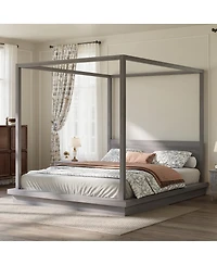 Streamdale Furniture King Size Wooden Canopy Platform Bed with Headboard