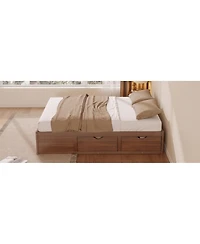 Streamdale Furniture Queen Size Wood Platform Bed with 6 Storage Drawers