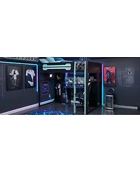 Streamdale Furniture Full-Size Wooden Gaming Loft Bed with Desk, Storage and Led Light