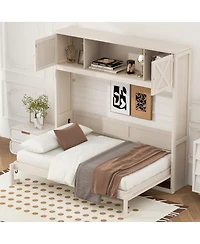 Streamdale Furniture Full Size Murphy Bed with Storage Cabinets