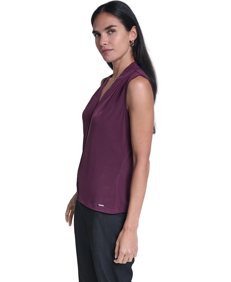 Calvin Klein Women's Sleeveless V-Neck Blouse